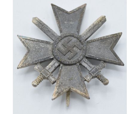 German WW2&nbsp;Third Reich Nazi War Merit Cross Medal First Class, stamped 3 to centre of reverse, pin attachment