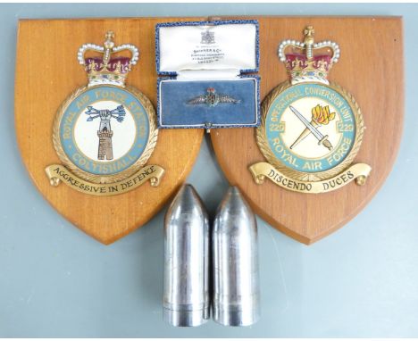 Royal Air Force silver and enamel&nbsp;sweetheart brooch in fitted box, by Skinner &amp; Co Bond Street, London together with