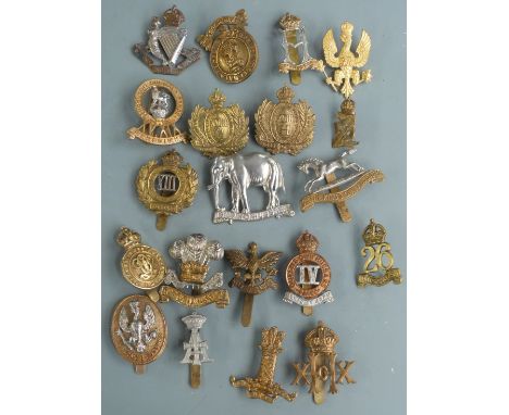 Twenty British Army Hussars cap badges including 20th Hussars (J R Gaunt makers), 14th Kings Hussars and Kings Own Hussars et
