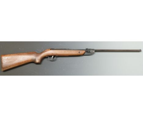 Webley Ranger Junior .177 air rifle with semi-pistol grip, adjustable sights and scope rail, serial number 674.&nbsp;