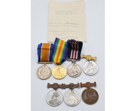 British Army&nbsp;WWI&nbsp;Royal Artillery Military Medal group for 138928 Signaler / Gunner G Barritt comprising Military Me