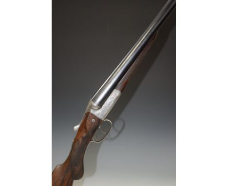 Charles Boswell 12&nbsp;bore side by side shotgun with engraved lock, trigger guard, underside, thumb lever, fences and top p