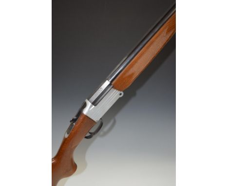 Investarm 12 bore 3" magnum folding over and under shotgun with chequered semi-pistol grip and forend, single trigger, vented