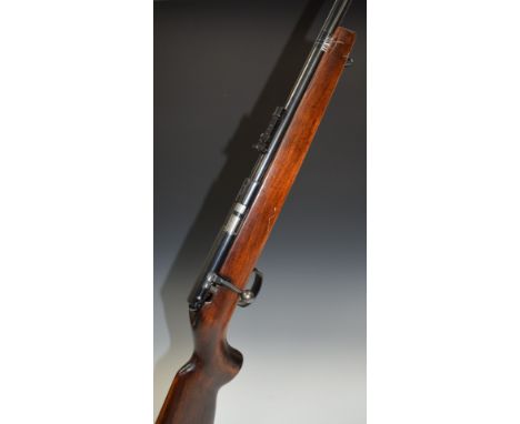 Anschutz .22 bolt-action rifle with semi-pistol grip, adjustable sights and 21.5 inch barrel, overall length 100cm, serial nu