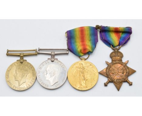 British Army WW1 medals comprising 1914-1915 Star and Victory Medal, both named to 071411 Pte C W Wickham, Army Service Corps