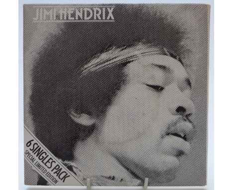 Jimi Hendrix - 6 singles pack (260 8001) records appear at least VG, pack VG with tape residue on rear&nbsp;