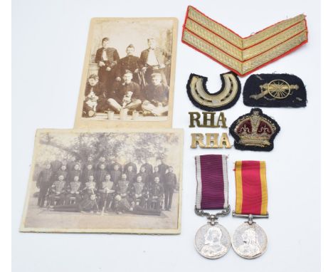 British Army Victorian Royal Horse Artillery medals comprising China War Medal 1900 named to 73242 Farrier Sgt C Bullock, F B
