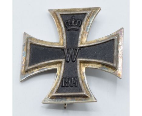 German Army WW1 Iron Cross First Class, with pin attachment marked SW
