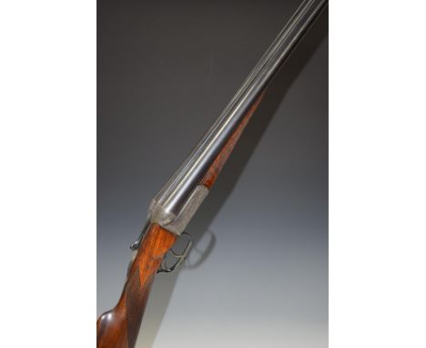 William Richard Leeson 12&nbsp;bore side by side ejector shotgun with named lock engraved 'W R Leeson Patent Screw Grip', eng