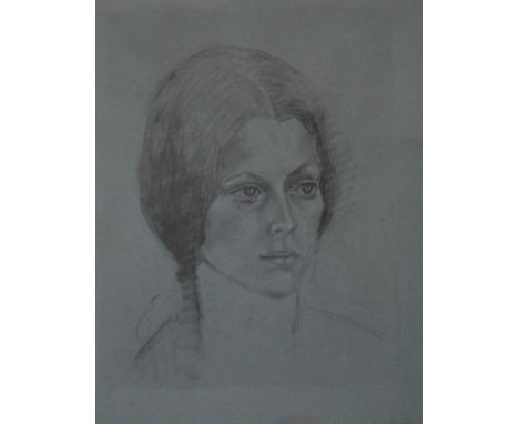 MOLLY CAWOOD (XX). Portrait of Lady Cawood, signed lower right and titled verso, pencil on paper, framed and glazed, 43 x 34 