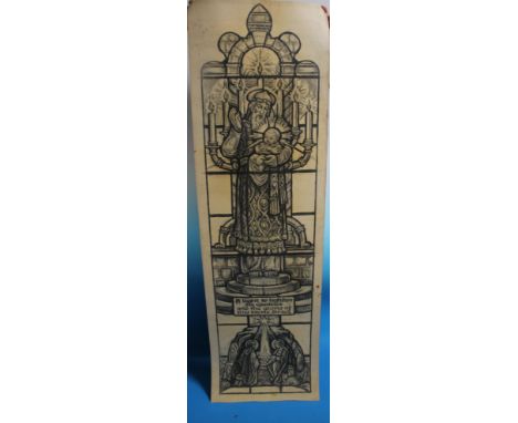 A STAINED GLASS WINDOW DESIGN FROM THE HARDMAN STUDIO, inscribed 'A Light to Lighten the Gentiles and the Glory of the People