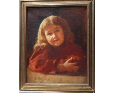 FRANZ WIESENTHAL (1856-1938). Portrait of a young girl, signed lower left, oil on canvas, framed, 49 x 38 cm  S/DCondition Re