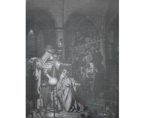 WILLIAM PETHER AFTER JOSEPH WRIGHT OF DERBY, 'An Alchemist', mezzotint, framed and glazed, 59 x 46 cm