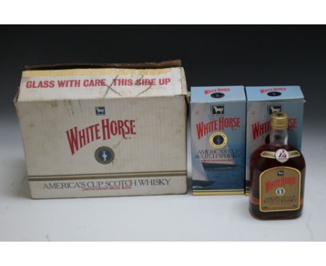 TWO BOXED BOTTLES OF WHITE HORSE AMERICA'S CUP LIMITED EDITION SPECIAL BLEND SCOTCH WHISKY, for Perth, Australia 1987, in ori