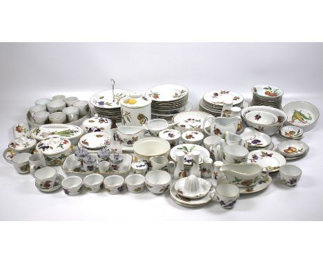 An extensive Royal Worcester tea and dinner service in the 'Evesham' pattern, 161 pieces, including cups and saucers, plates,