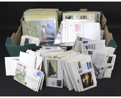 A large collection of First Day Covers and Post Office picture cards. Most in plastic sleeves