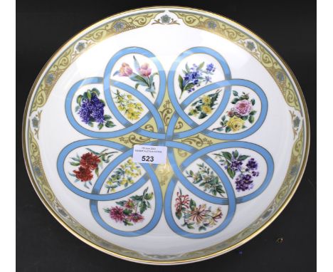 A vintage Mintons 'flowers of love' limited edition bowl. No 278 of 500, with original certificate dated 1990, 29cm diam.