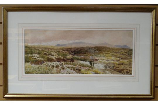 WATERCOLOUR: W.S. Morrish - moorland landscape, signed and dated 1889 ...