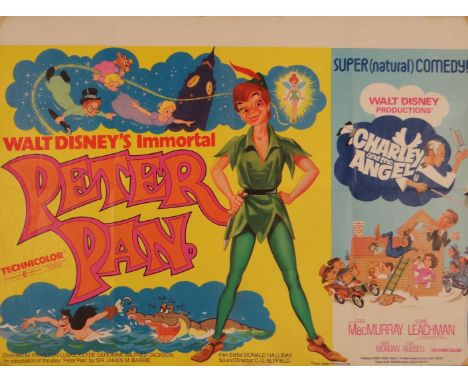 Four UK quads for Disney cartoons including 'Peter Pan', 'The Fox and the Hounds', together with a J.R.R. Tolkien`s "The Lord