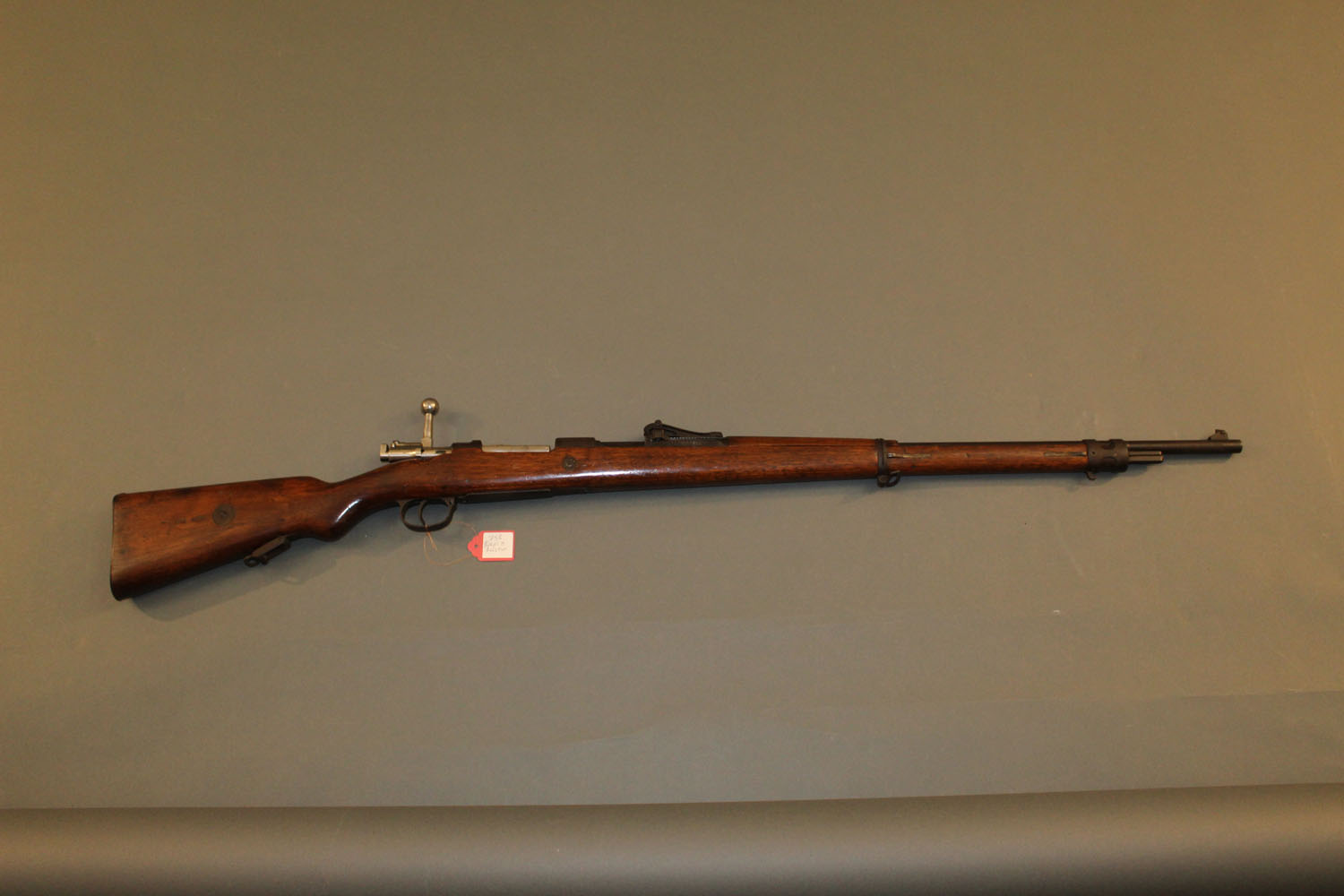 A German Mauser 98 bolt action rifle dated 1915 WW1. Serial No. 6298