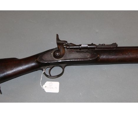 Victorian Enfield 1862 Snider Mark 1 * 2 band short rifle, with 31 1/2" barrel 5 groove rifling, the lock stamped with a crow