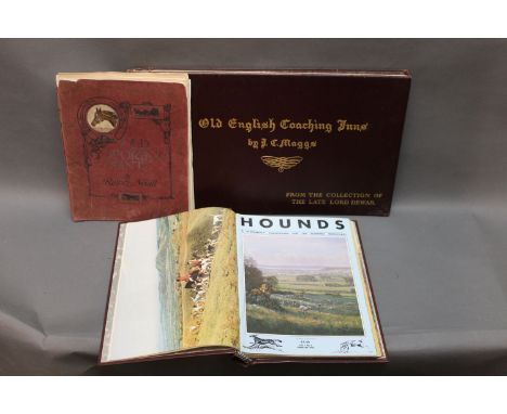 Two books and a collection of magazines, "Old English Coaching Inns" by J.C. Maggs, "Old sporting Prints" by Ralph Neville an