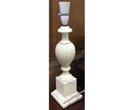 A marble lamp base, 35cmH 