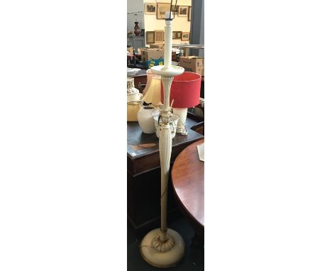 A white and gilt standard lamp, approx. 160cmH 
