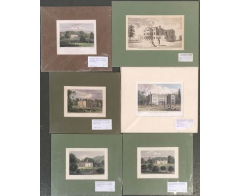 South West interest, a collection of six 19th century prints, all in mounts, to include 'The Grange, Devonshire', 11x14.5cm; 