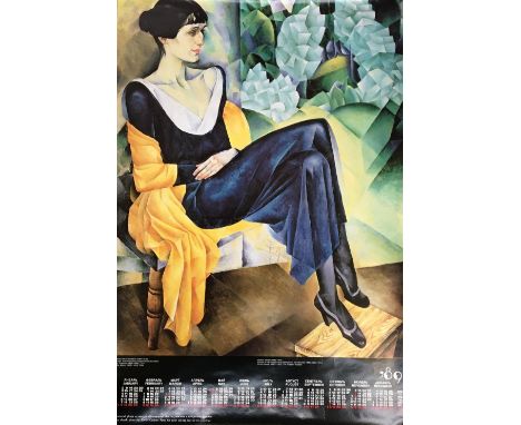 An art gallery poster/calendar, Nathan Altman (1889-1970) 'Portrait of the Poetess Anna Akhmatova, nee Gorenko', 96x66cm 