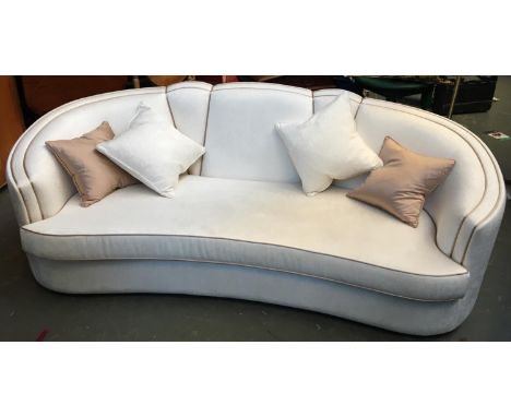 A contemporary sofa in cream by Munna, with matching throw cushions, 220cmW 