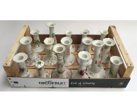 A collection of 16 ceramic candlestick holders to include Delphine 