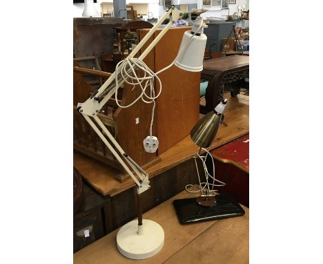 A made-up anglepoise lamp together with one other modern desk lamp 