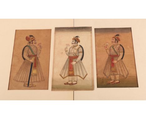 Indian School (late 19th century) Portrait of a Sikh Ruler Pen and ink, gouache and gilt, 18.5cm by 11cm;  and A Similar, 19c