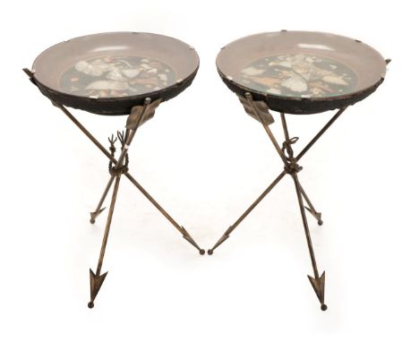 A Pair of Japanese Shibayama Type Lacquer Bowls, Meiji period, of circular form, worked in bone, mother-of-pearl and stained 
