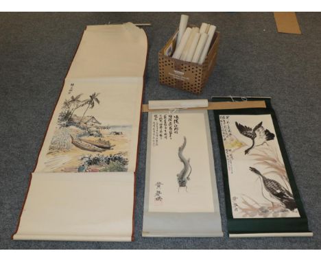 Chinese School (20th century) A collection of twelve various scroll paintings