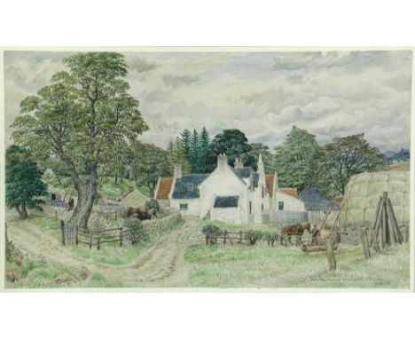 § Stanley Roy Badmin, RWS, RE, AIA, FSIA (British, 1906-1989) Farmhouse in the Forth Valley, 1956-1974 signed lower left in p