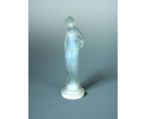 Moyenne Nue Statue, an R. Lalique frosted and opalescent glass figure, etched R. Lalique mark and numbered 836 15cm (6in)  