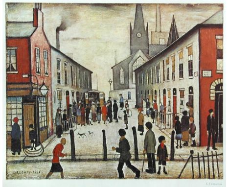 § Laurence Stephen Lowry, RBA, RA (British, 1887-1976) Fever Van signed lower right in pen "L S Lowry" and with the Fine Art 