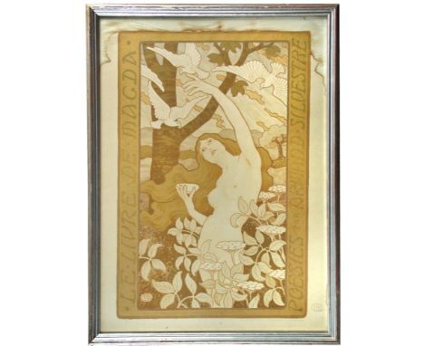 Paul Berthon (French, 1872-1909), a framed Art Nouveau poster, entitled Le Livre De Magda, published by Chaix,Paris 45 x 62cm