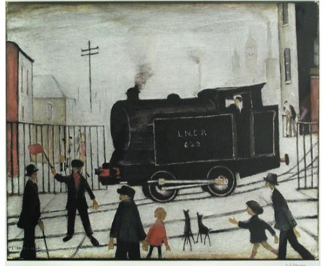 § Laurence Stephen Lowry, RBA, RA (British, 1887-1976) Level Crossing signed in pencil lower right "L S Lowry", offset lithog