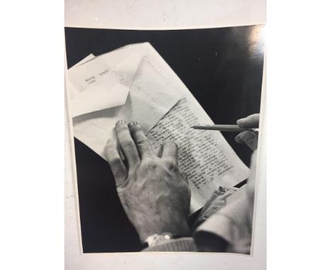 § John Haynes (British, 20th Century) Portrait of Samuel Beckett, 1980; and Study of Samuel Beckett's Hands photograph (2) 26