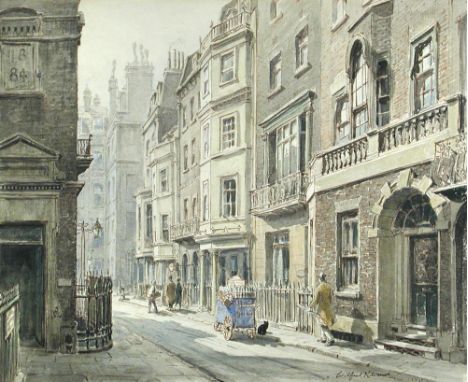 § Wilfrid Rene Wood (British, 1888-1976) Looking towards St James's Street, London signed lower right "Wilfrid R Wood" waterc