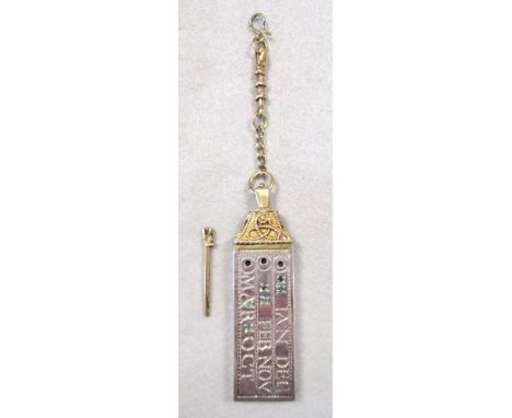 A parcel gilt silver replica of the Saxon Canterbury Sundial, maker SF, London 1975, inscribed ‘Salus Factori Pax Possessori’