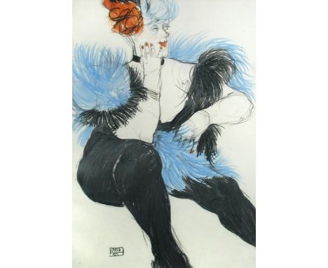 § Jo Brocklehurst (British, 1935–2006) Burlesque figures the first signed lower left "Brock / 1978" charcoal, pastel and wash