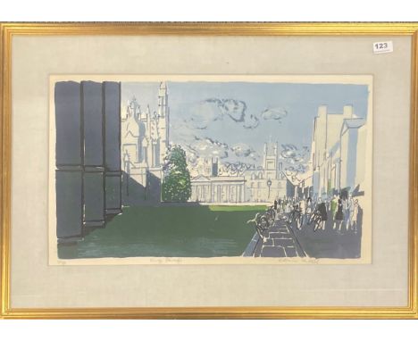 Edwin La Dell (British 1914-1970), a pencil signed limited edition 21/50 lithograph "Kings parade", frame size 84 x 58cm.