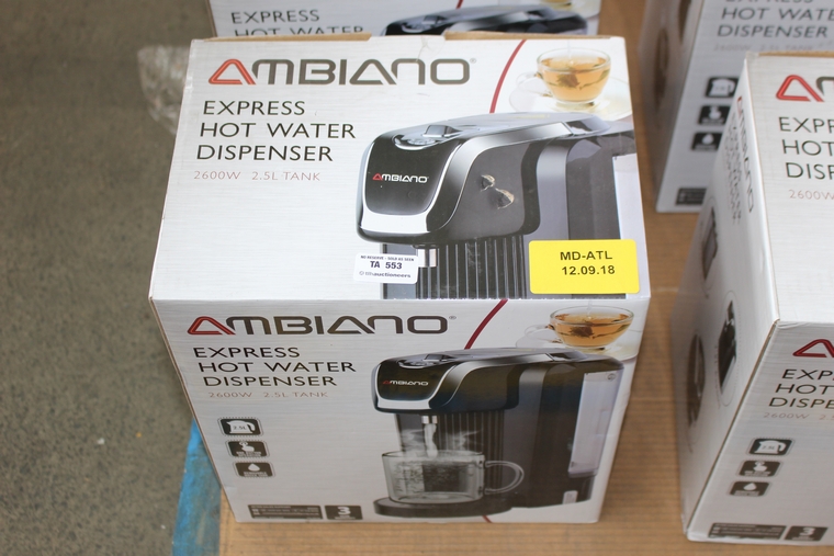 1X AMBIANO EXPRESS HOT WATER DISPENSER 2600W 2.5L TANK (12.09.18)