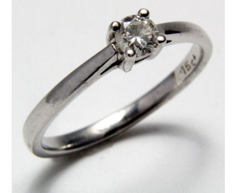 Platinum Solitaire Diamond Ring 0.15 ct weight size K weight 2.8 grams