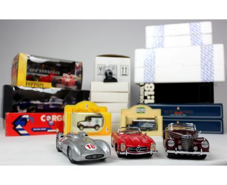 Five Franklin Mint Precision Models, including 1960 Mercedes-Benz 300 SL Roadster, 1926 Mercedes-Benz Model K, 1935 Mercedes 