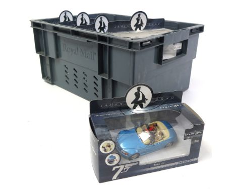 Nine boxed Corgi James Bond 1:36 scale diecast models (2009), including Goldfinger, The Spy Who Loved Me, Goldeneye, The Worl